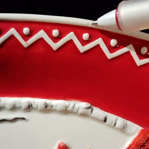 Fitz & Floyd Winterberry " Warm Holiday Wishes " 13" Oval Serving Tray Platter - Picture 7 of 7